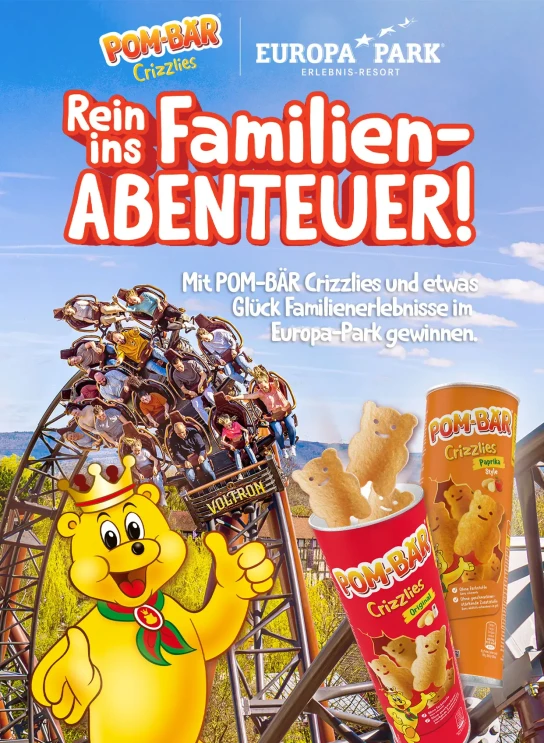 Pom-Bär - 15x Erlebnisaufenthalte im EUROPA-PARK ERLEBNIS-RESORT mit Übernachtung und Eintritt, 50 x 2 Europa-Park-Tickets