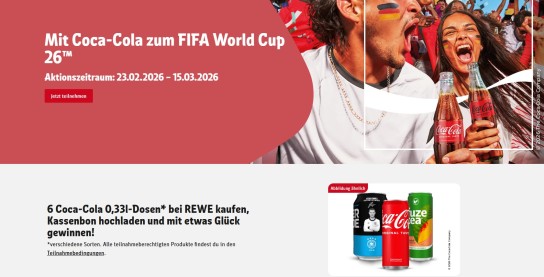 REWE - 3x1 Reise für 2 Personen zum FIFA Wolrd CUP 26 inkl. An und Abreise, Hotel, Tickets, Transfer (Produktkauf)