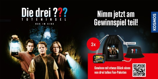 ROFU - 1 von 3 Die drei ??? Fanpaketen, bestehend aus:einem Die drei ???-Beuteleinem Die drei ???-Hutdem Die drei ???-Multi-Spion Spielset