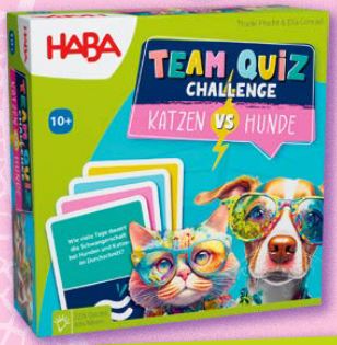 Sailer Verlag - 3 x Spiel „Katzen gegen Hunde“ von Haba + 3 x Buch "Trickbilder" aus dem Frechverlag