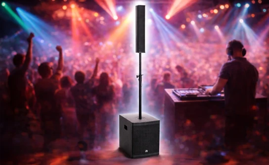 StageAID - OMNITRONIC ROD-1043 – Kompaktes Lautspre Säulensystem für kleine Partys & andere mobile Einsätze