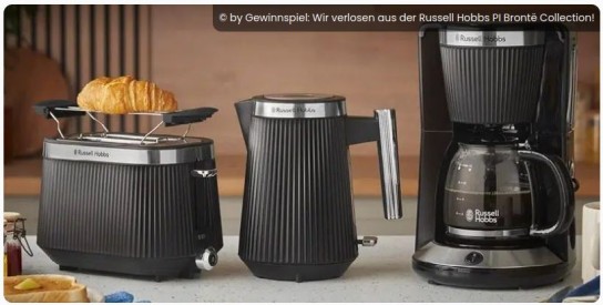 Sunny.at - 3 x 1 Küchengerät aus der Brontë Collection von Russell Hobbs (Kaffeemaschine / Wasserkocher / Toaster)