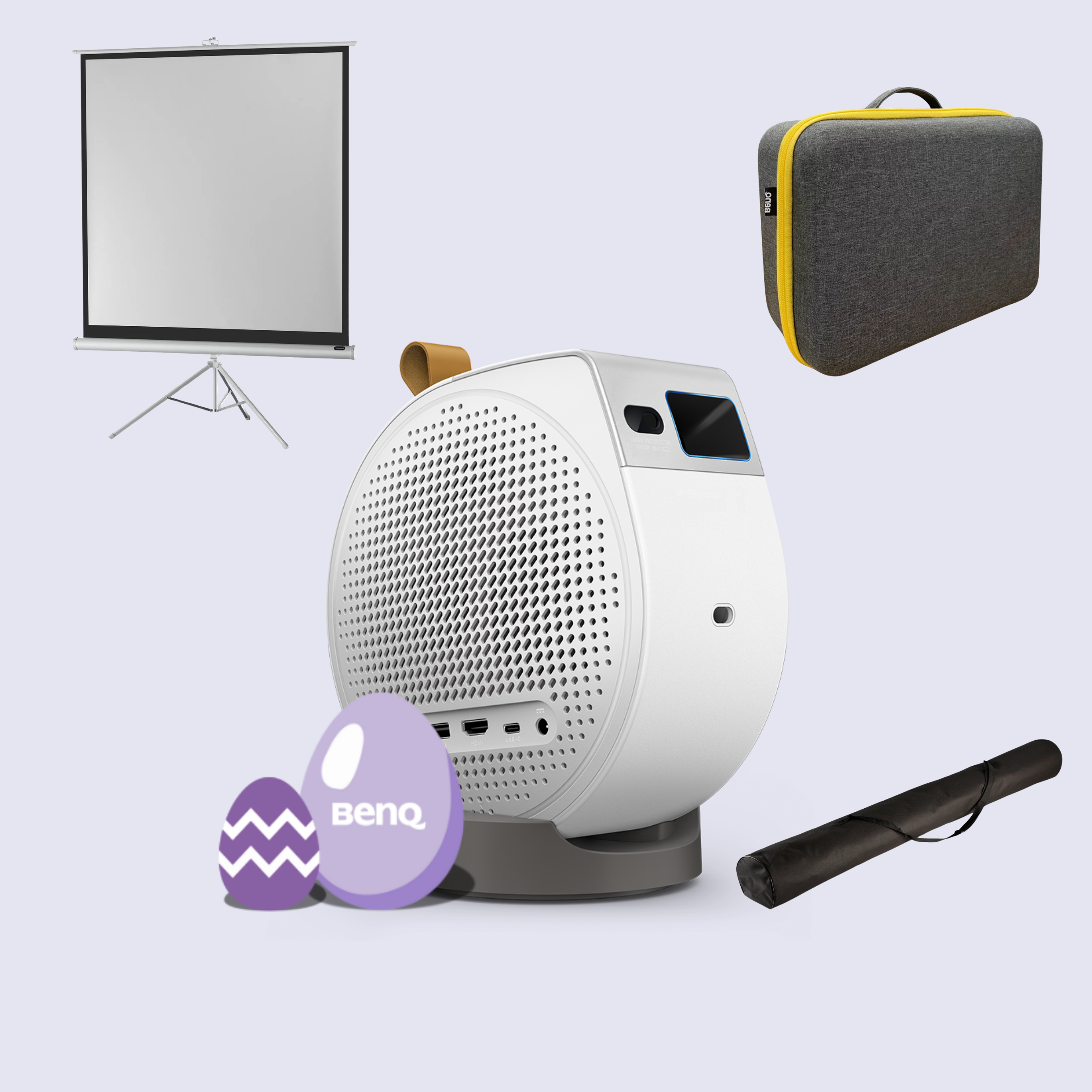 BenQ - 1x BenQ GV50 Projektor, 1x BenQ GV50 Tasche, 1x Leinwand celexon, 1x Softcase celexon