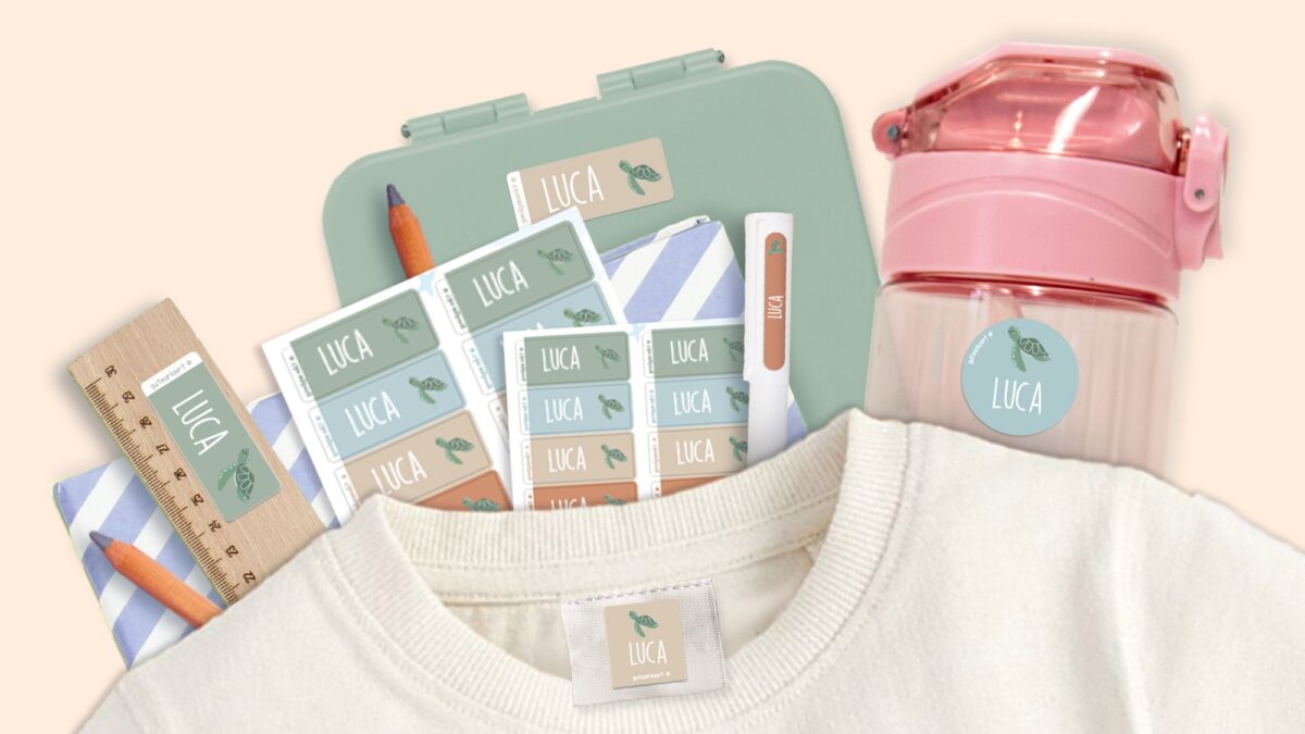 Berlin mit Kind - 3 x Namens- und Textilaufkleberset von Gutmarkiert