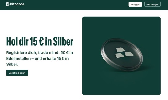 Bitpanda: 15 € in Silber als Willkommensbonus sichern