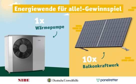Deutsche Umwelthilfe: Wärmepumpe oder 1 von 10 Balkonkraftwerken gewinnen