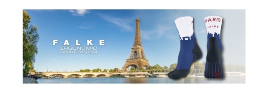 FALKE - 1 Paar FALKE RU Compression Stabilizing Laufsocken in der exklusiven Paris Limited Edition,1 x Startplatz für den Paris Marathon am 12.04.2026