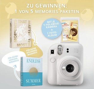Ferrero - 5 „Memories-Pakete“ mit Fujifilm Instax Mini 12, einem Fujifilm Instax Mini Film DP und Coffee-Table Book