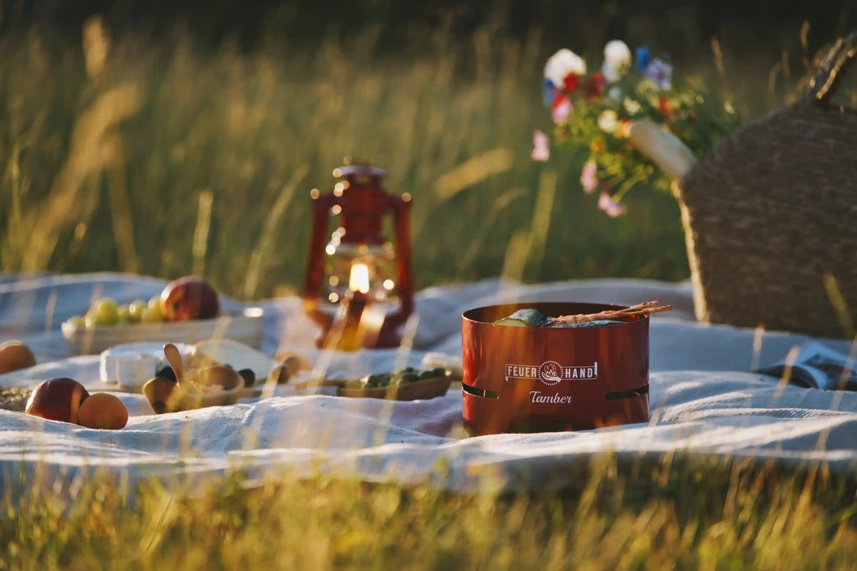 Feuerhand - 10x Baby Special 276 in Sage Green, 5x LED-Laternen, 5x Sturmlaternen