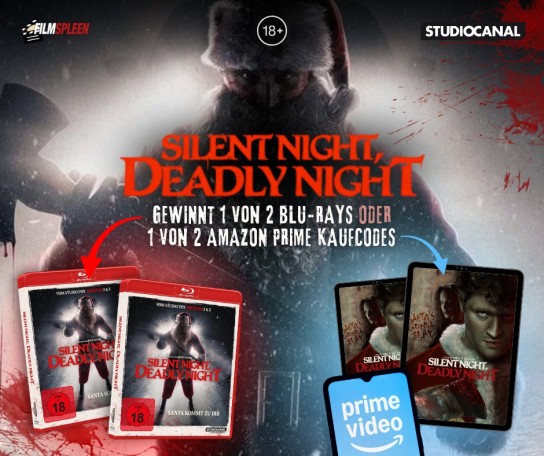filmspleen - „SILENT NIGHT, DEADLY NIGHT“ 1 von 2 Blu-rays sowie 1 von 2 Amazon Prime Kaufcodes