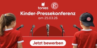 Fortuna 1895 - TeiKinder-Pressekonferenz (2. Fußball-Bundesliga) inkl. Stadiontour, Presseausweise, Autogramme, ein Erinnerungsfoto sowie eine tolle Fortuna- & tonies-Goodie-Bag