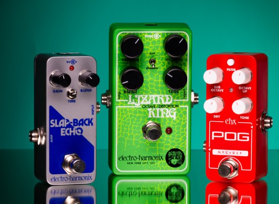 gitarrebass - 3 Pedale von Electro-Harmonix (Slap-Back Echo, Lizard King und Pico POG)