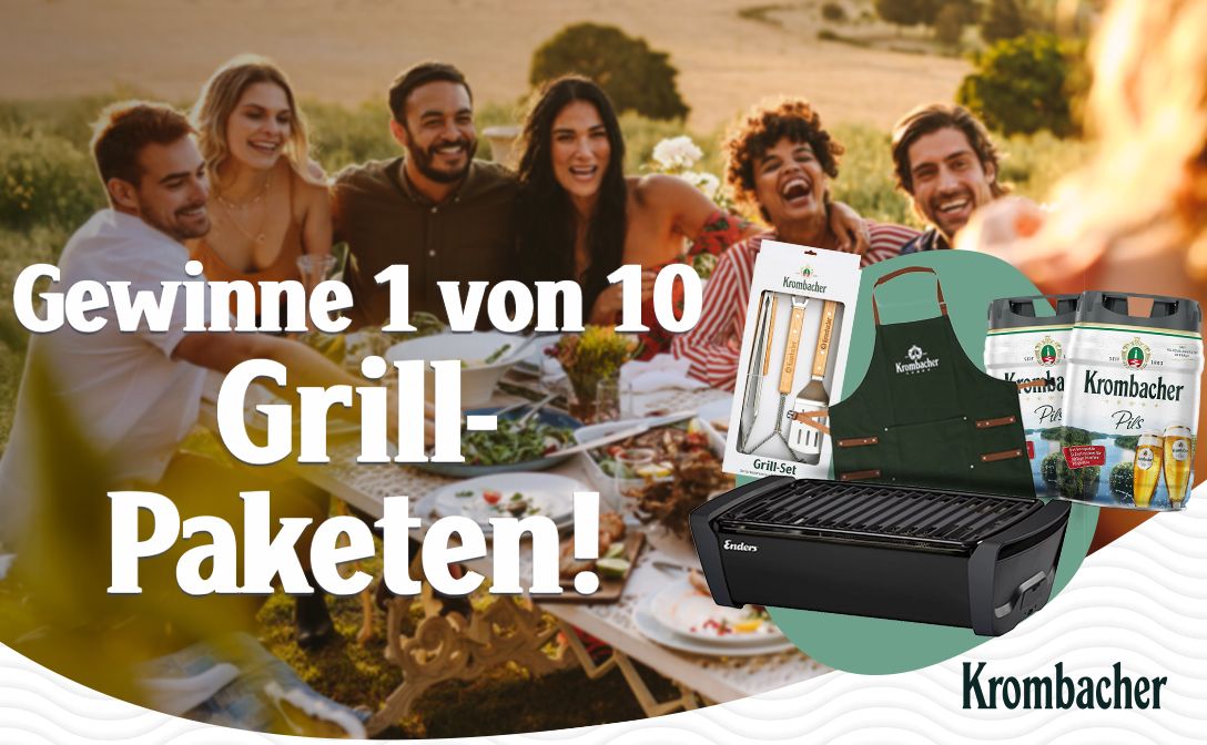 Krombacher: 1 von 10 Grill-Paketen gewinnen