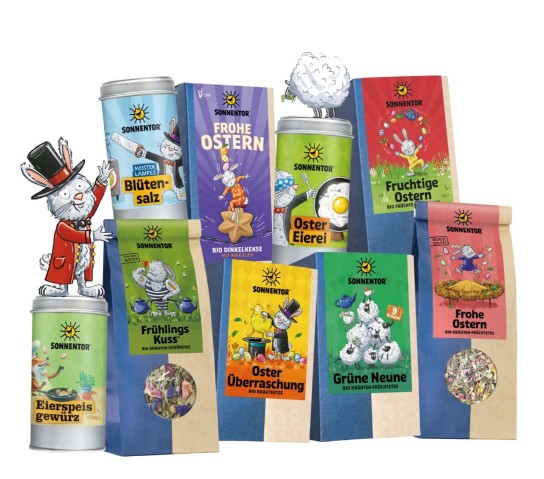 München mit Kind - 4 liebevoll zusammengestellte Oster-Geschenkkartons von Sonnentor