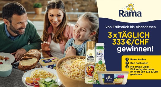 Rama - 3x täglich 333 €