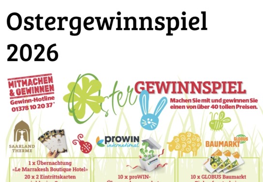 Wochenspiegel - 10 Globus Baumarkt Gutscheine, 10 Prowin-Produktpakete und weitere Preise