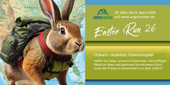 ARGUS REISEN - 1x 500 € Reisegutschein, 2x 250 € Reisegutschein, 4x 200 € Reisegutschein, 5x 100 € Reisegutschein