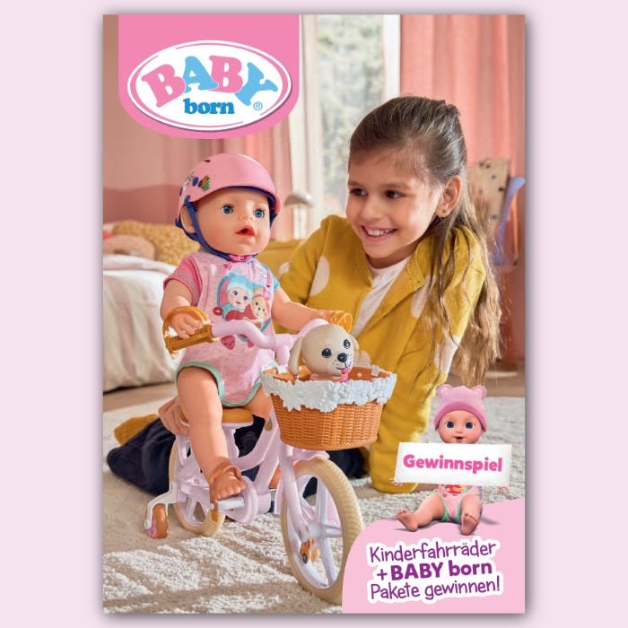 BABY born - 1x Familienaufenthalt in einem Familux Resort, 3x 1 Kinderfahrrad, 4x je 1 Baby Born Fahrradpaket