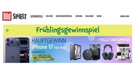 BILDSpielt: Frühlingsgewinnspiel mit iPhone 17 Pro Max & vielen Top-Preisen