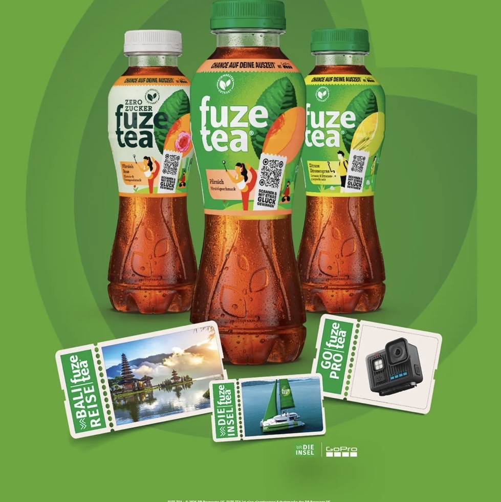 Coca-Cola - 1x 1 Entspannungsreise für 2 Personen nach Bali, 1x 1 Reise zur Füze-Tea-Insel in Italien, 5x 1 Baumhaus-Hotel-Aufenthalt, 50x 1 GoPro Max, 1300x 1 GoPro Hero Lite, 250x 2 Spa-Gutscheine