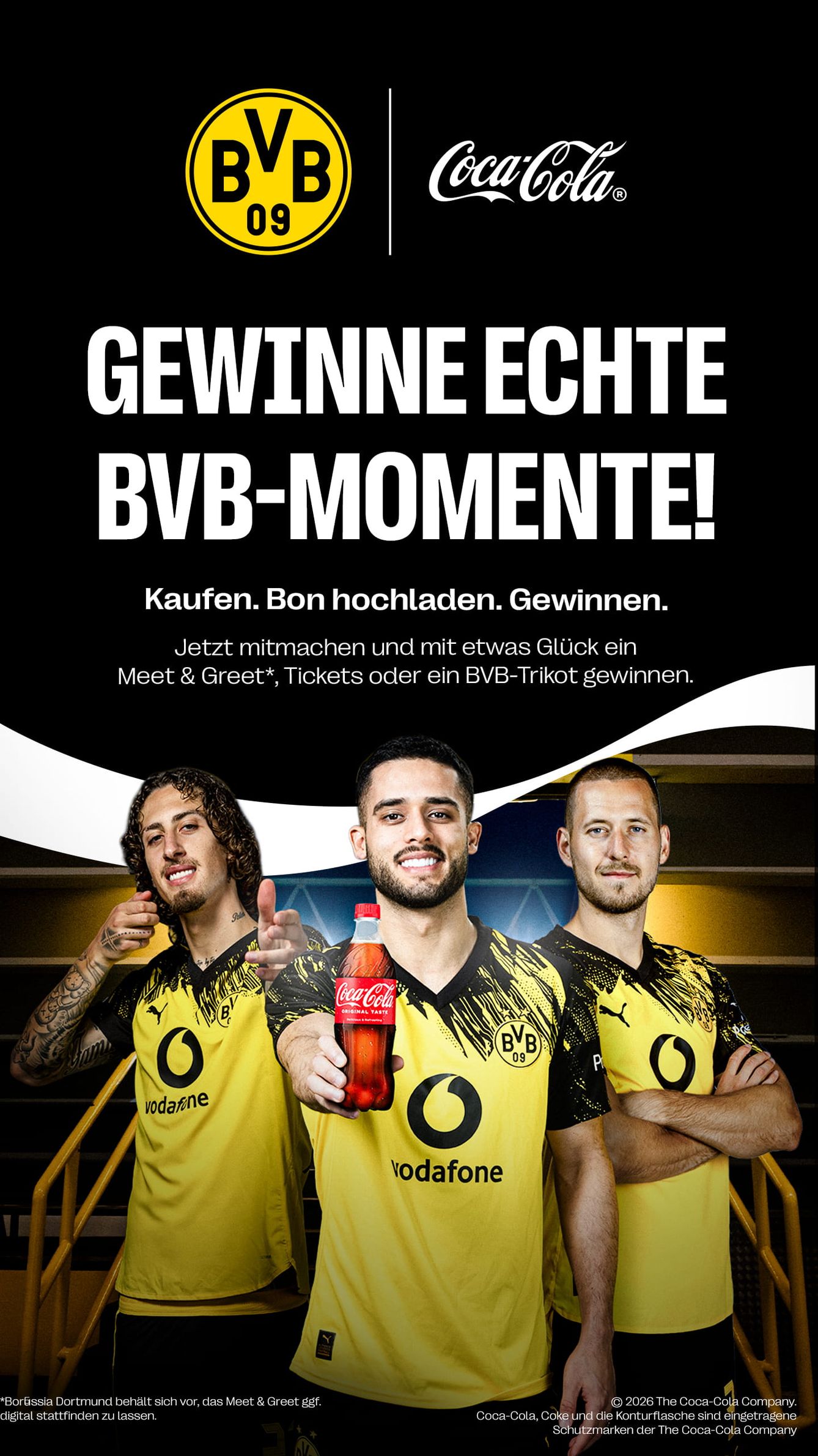 Coca-Cola - 2x Gewinnpaket 1 und 5x Gewinnpaket 2 und 15x Gewinnpaket 3 rund um den BVB und Coca