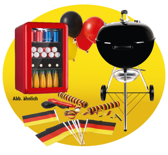 Elbe-Obst Erzeugerorganisation - 1 von 10 Fußball-Paketen im Wert von jeweils 500 € – mit Grill, Minikühlschrank und jeder Menge schwarz-rot-goldener Fanartikel wie Luftballons, Luftschlangen & mehr