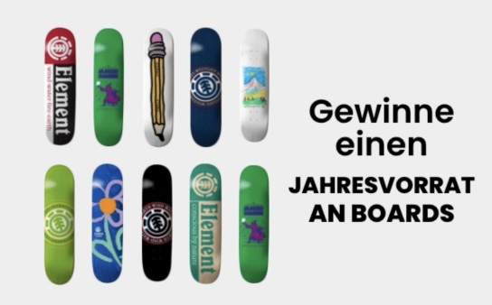 ELEMENTS - Jahresvorrat an Boards / 1x 12 Element-Skateboards (€720)