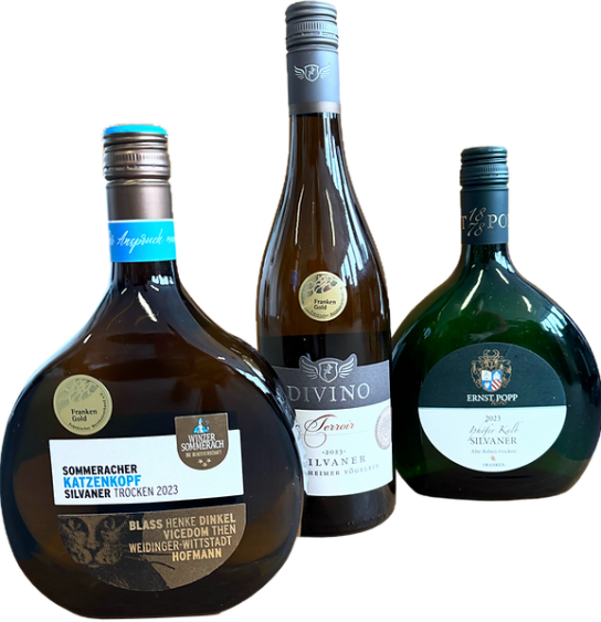 Gebietsweinwerbung Frankenwein-Frankenland - 10 Weinpakete, jeweils bestehend aus 3 verschiedenen Silvanern aus dem Weinanbaugebiet Franken