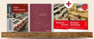 holzwerken - Bücher „Türen selbst bauen“, „Japanische Verbindungen“ und „Werkstatteinrichtungen 1 und 2“