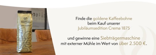 Imping Kaffee - Siebträgermaschine inkl. externer Mühle im Wert von über 2.500 €
