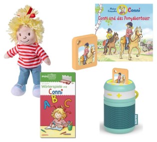 KidsLife - Eine Meine Freundin Conni Handspielpuppe von HeunecEin Spiel: Meine Freundin Conni – Kunterbunter Knobelspaß von KOSMOS VerlagEin Conni-Bilderbuch: Conni sagt Stopp von Carlsen Verlag