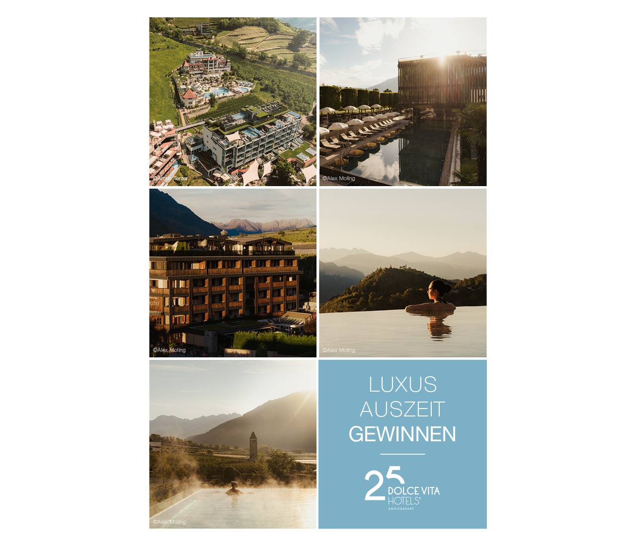 MADELEINE - 5 Nächte für 2 Personen inklusive ¾ Pension (Frühstück, Nachmittags-Snack und Abendessen) und einer Teilkörpermassage pro Person in einem Dolce Vita Hotel in Südtirol