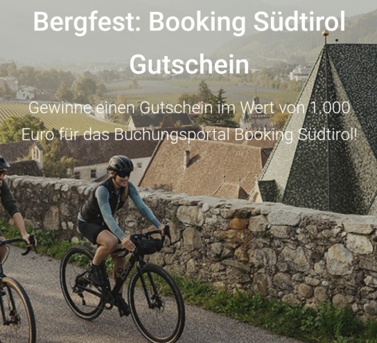 Bergwelten - Einen 1.000 Euro für die Buchungsplattform Booking Südtirol