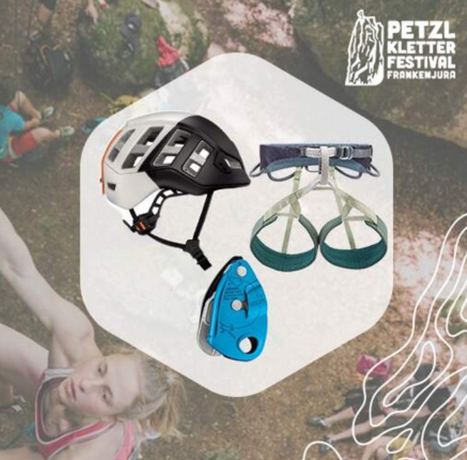 Bergzeit - Glückspilz: Kletter‑Workshop inkl. Tickets für das "Petzl Kletterfestival" im Frankenjura für 2 Personen + Petzl‑Ausrüstungspaket (Kletter-Gurt, -Helm und -Sicherungsgerät)