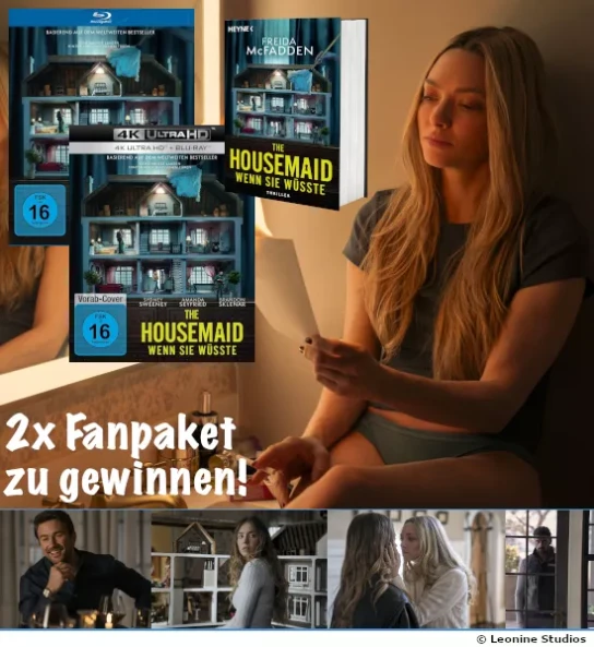 BLURAY-DISC - 2 x „The Housemaid - Wenn sie wüsste“ im Fanpaket inkl. 4K UHD bzw. Blu-ray + Roman