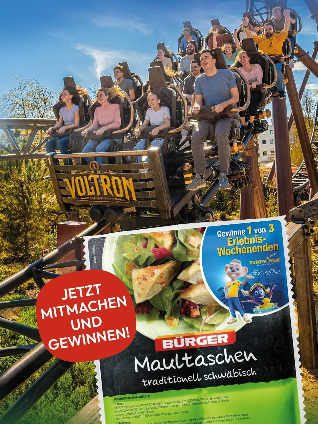 BÜRGER - 1 von 3 Kurzurlaub im Europa-Park Erlebnis-Resort Jede Erlebnisreise beinhaltet 1 Übernachtung in einem der 4-Sterne (Superior) Hotels sowie 1x Eintritt in den Europa-Park und 1x Eintritt in die Wasserwelt Rulantica für 4 Personen.