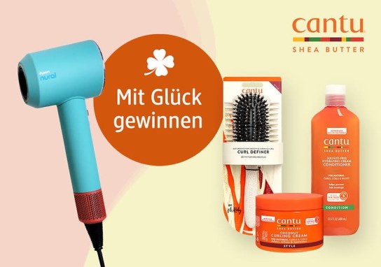 dm-drogerie markt - 1 x 1 Lockenpflege- und Styling-Set bestehend aus  1 x Dyson Supersonic HD 16 Nural Haartrockner Ceramic Patina/Topa und Pflegeprodukten, 10 x 1 Cantu Produktpaket, inklusive Styling-Bürste