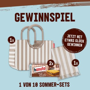 Ferrero - 10x1 Sommerset bestehend aus einem reisenthel loopshopper, einem Hamamtuch und einem hanuta Cocoa Crunch Produktpaket