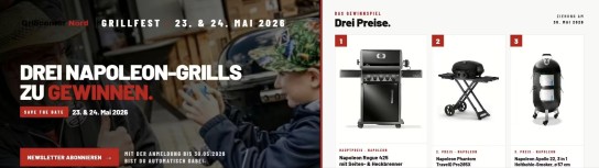 Grillcenter Nord - Drei Napoleon-Grills – Rogue 425, Phantom TravelQ Pro285X und Apollo 22 Smoker