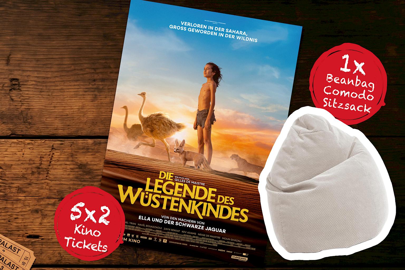 IBIS - 10 IBIS Überraschungspakete mit vielen Köstlichkeiten. einen Beanbag Comodo Sitzsack sowie 5x2 Kinogutscheine zum Start des Films "DIE LEGENDE DES WÜSTENKINDES"