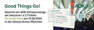 InMünchen - Ein AOK Entspannungsset und Tickets für Linkin Park