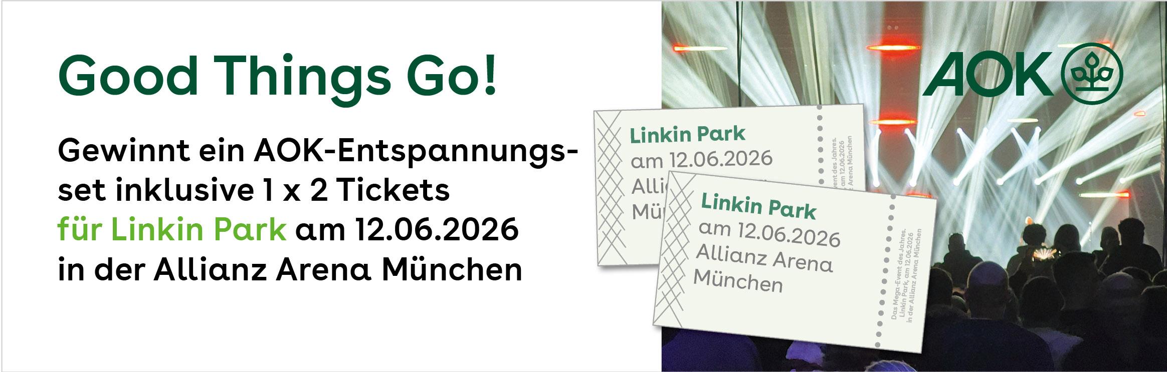InMünchen - Ein AOK Entspannungsset und Tickets für Linkin Park