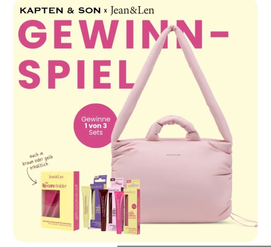 Jean & Len - Skara Cloud Pro Bag in Peach Pink + Jean&Len Lip Care