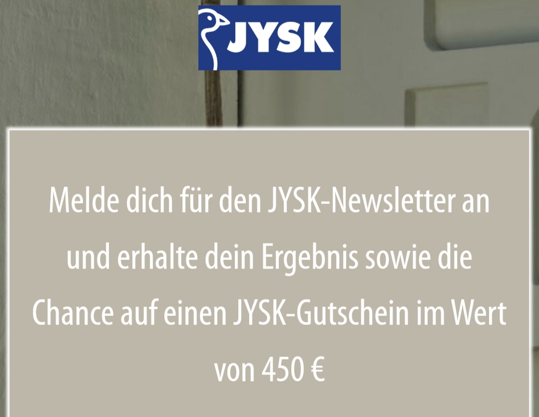 JYSK - 4x JYSK Geschenkkarte im Wert von 450€