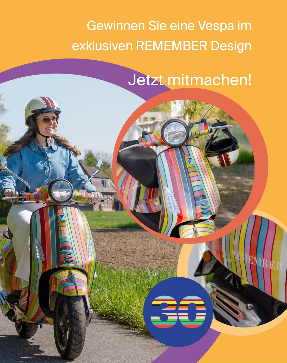 KF Design - 1 × Vespa Primavera 50 im REMEMBER Design (Wert ca. 4.299 €) & 3 x REMEMBER Einkaufsgutschein à 100 €