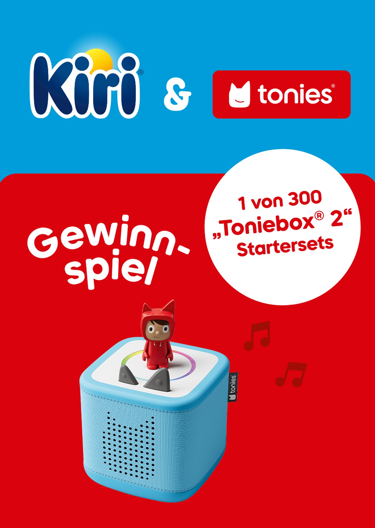kiri - 1 von 300 „Toniebox® 2" Startersets (bestehend aus einer himmelblauen Toniebox, einem USB-C Kabel, einer leicht verständlichen Bedienungsanleitung sowie dem Kreativ-Tonie „Rubie")
