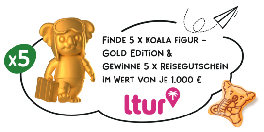 koalakekse - 1 von 5 Reisegutscheinen von LTur Wert 1000€
