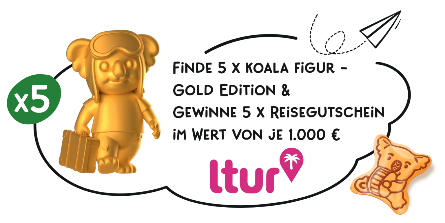 koalakekse - 1 von 5 Reisegutscheinen von LTur Wert 1000€