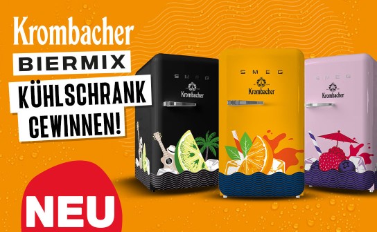 Krombacher: Gewinne 1 von 3 SMEG Kühlschränken inkl. passendem Biermix
