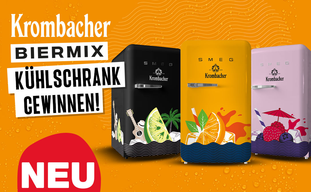 Krombacher: Gewinne 1 von 3 SMEG Kühlschränken inkl. passendem Biermix